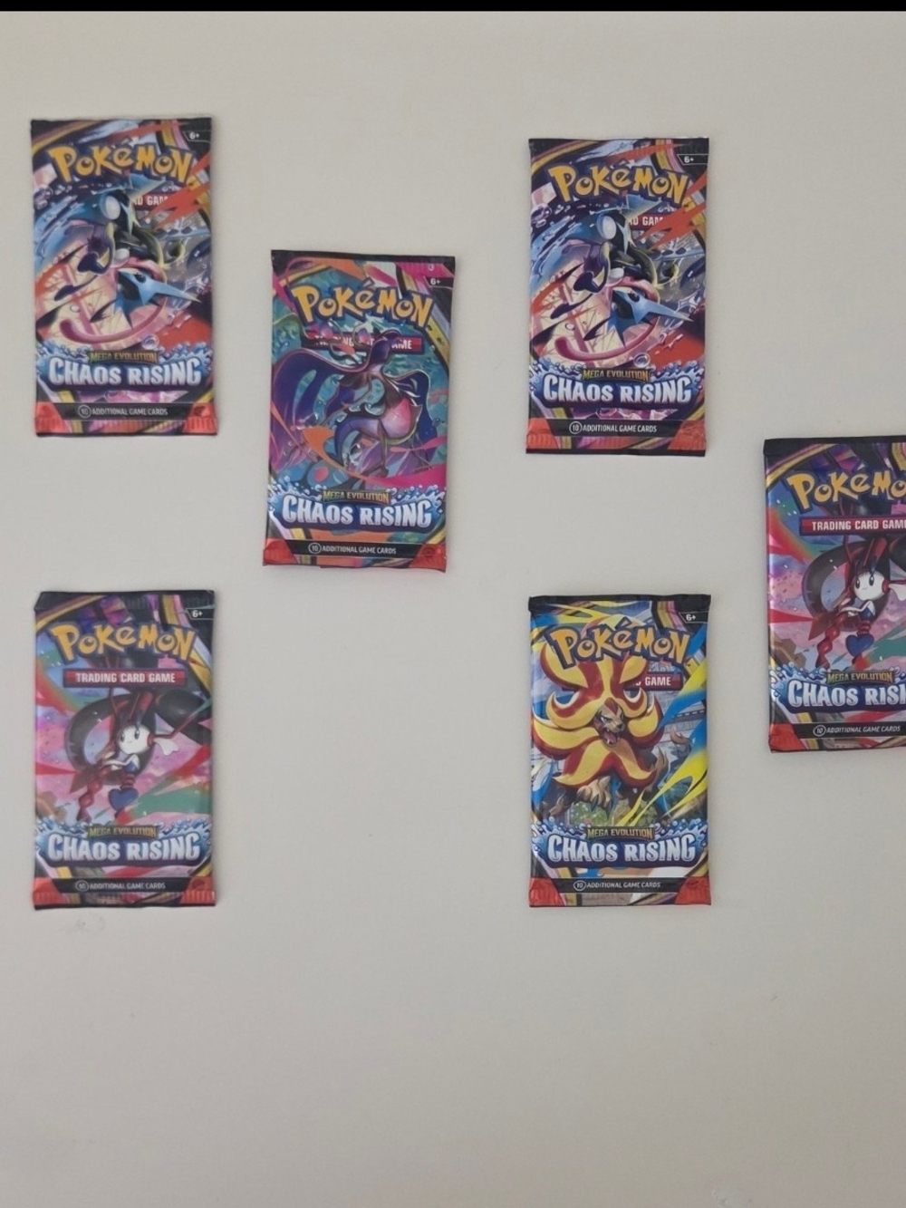 Pokémon Mega Evolution Chaos Rising Packs English, 6 Packs